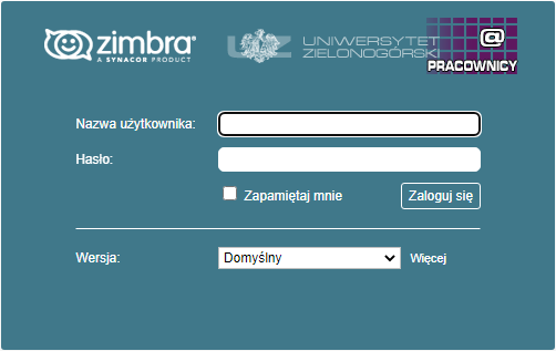 Logowanie do zimbra pracownicy